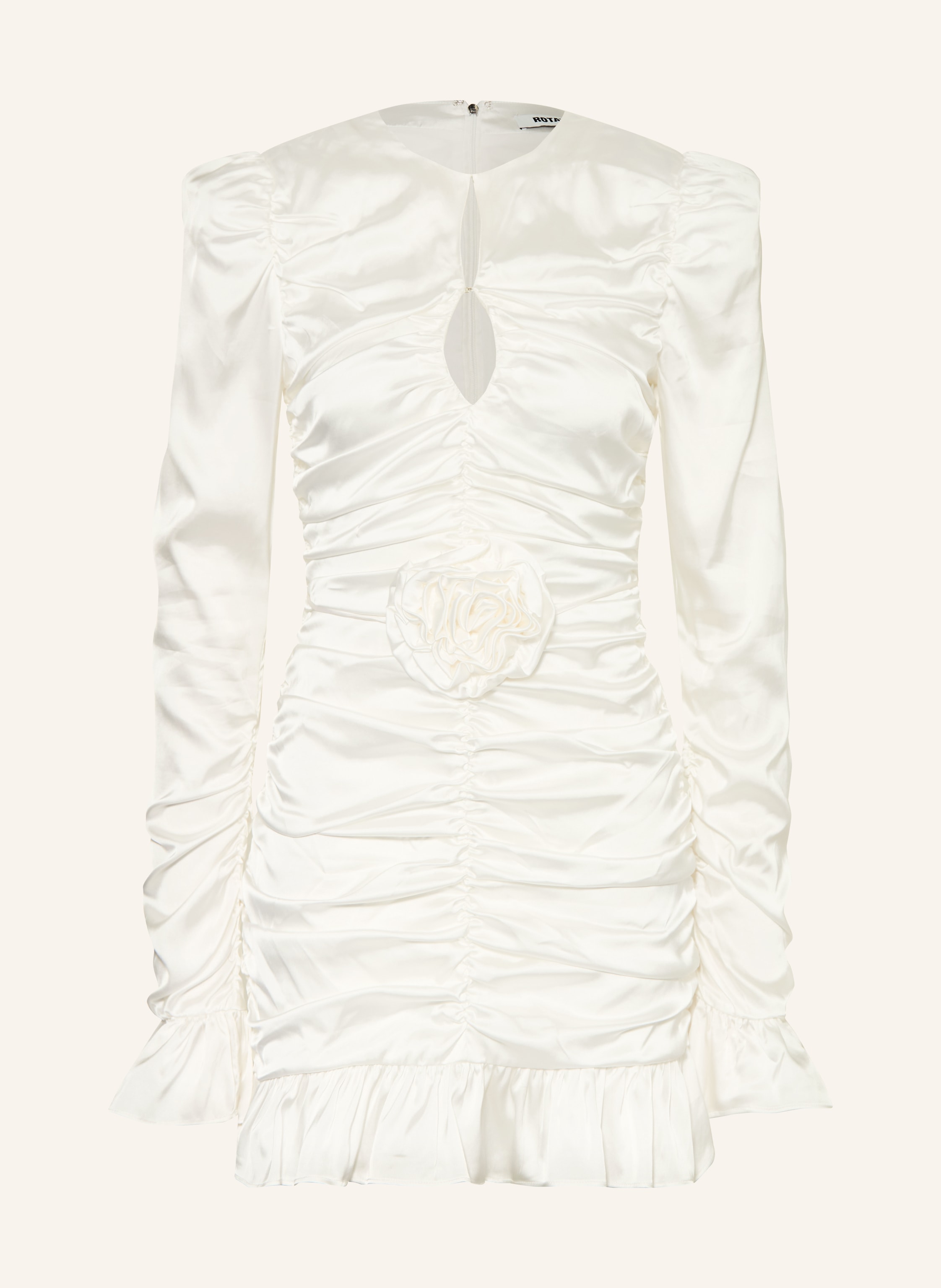 ROTATE Cocktailkleid aus Satin mit Rüschen