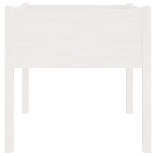NNEVL Garden Planter White 70x70x70 cm Solid Pinewood