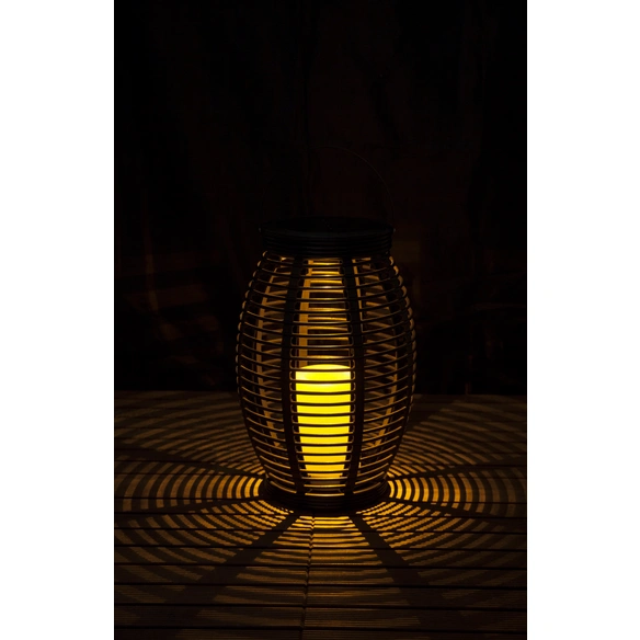 LED-Solarleuchte »Manila«, H: ca. 39 cm, oval, taupe, Flackerlicht