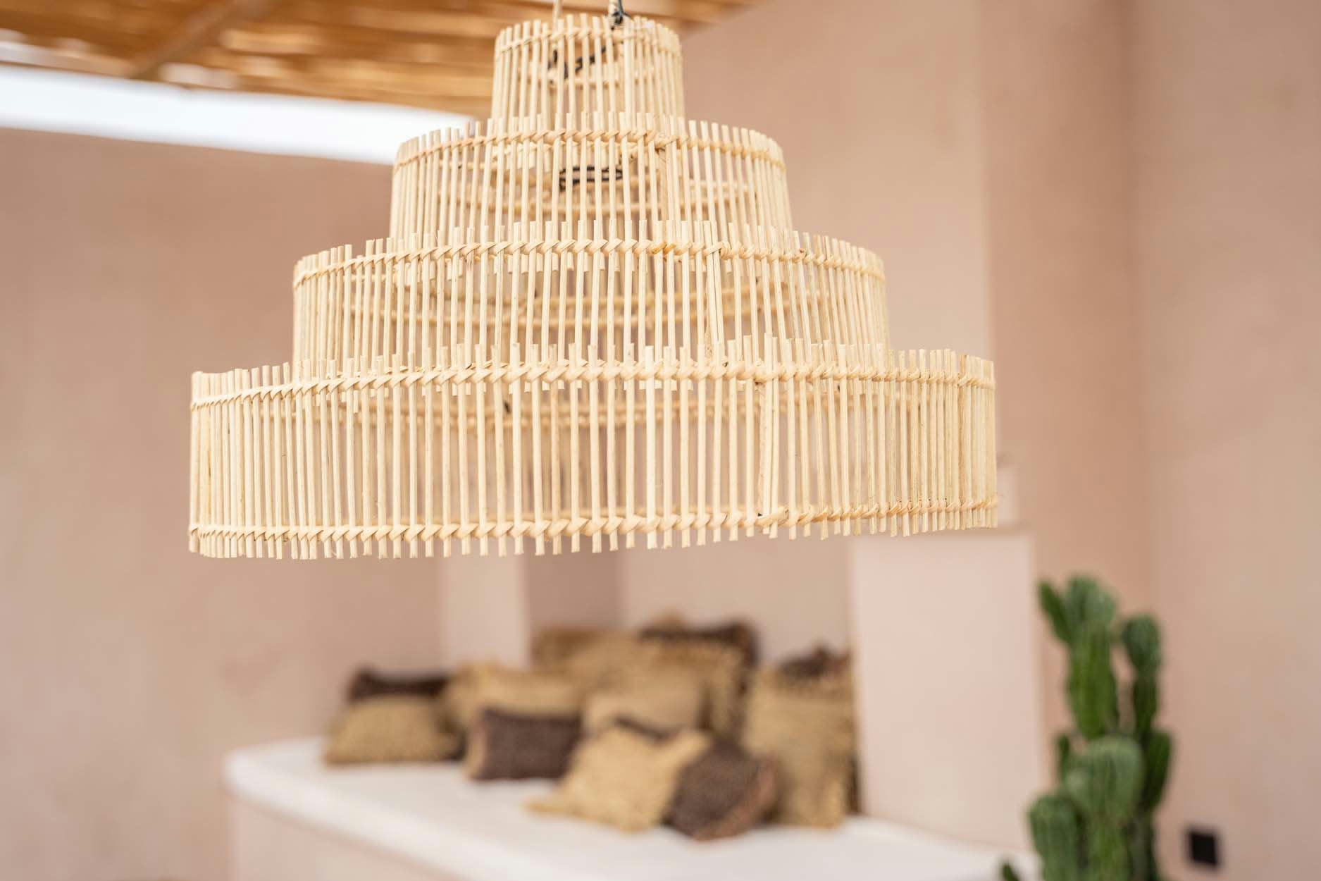 WEDDING CAKE - Abat-jour en rotin naturel