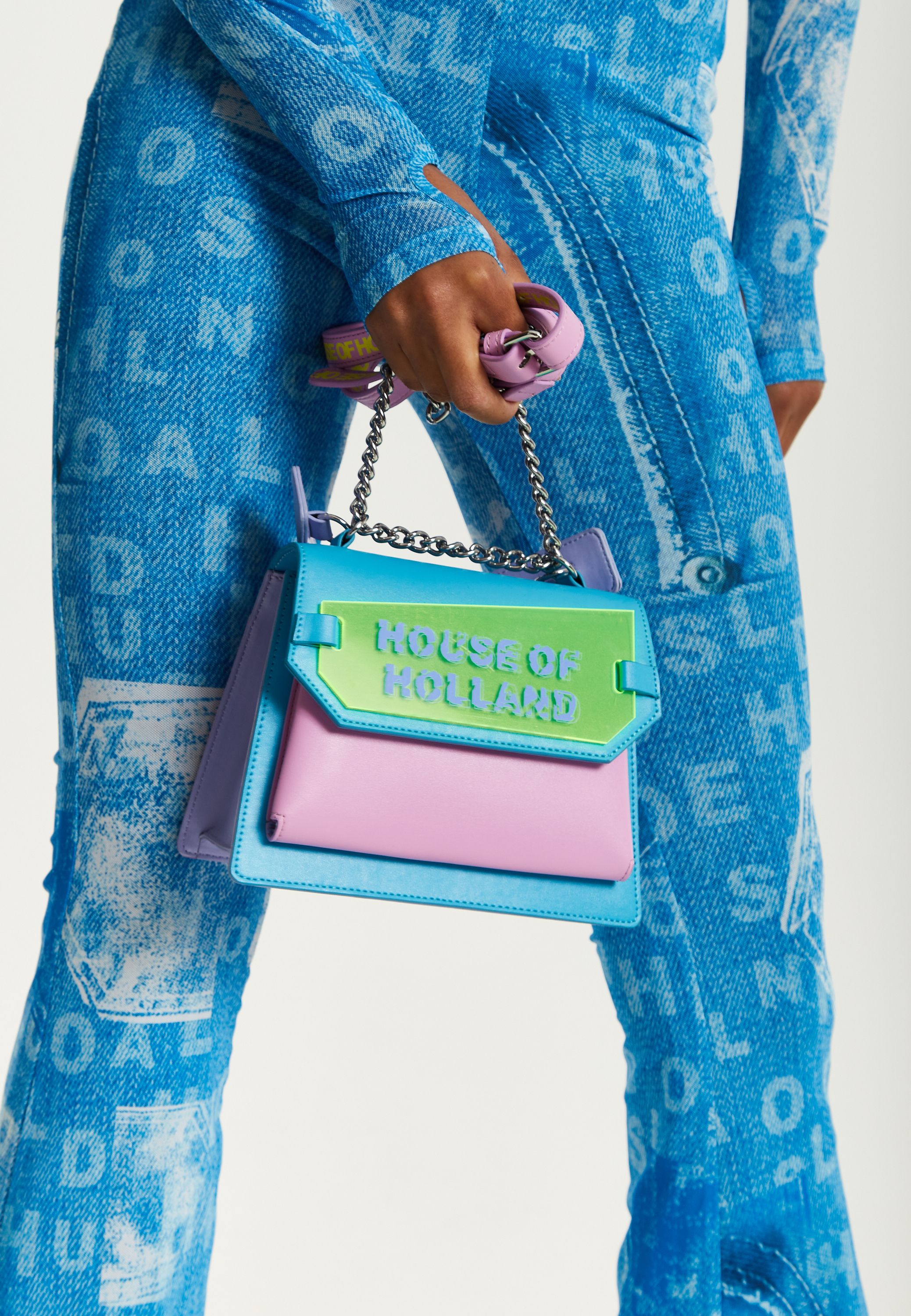 House of Holland Acrylic Logo Satchel Bag