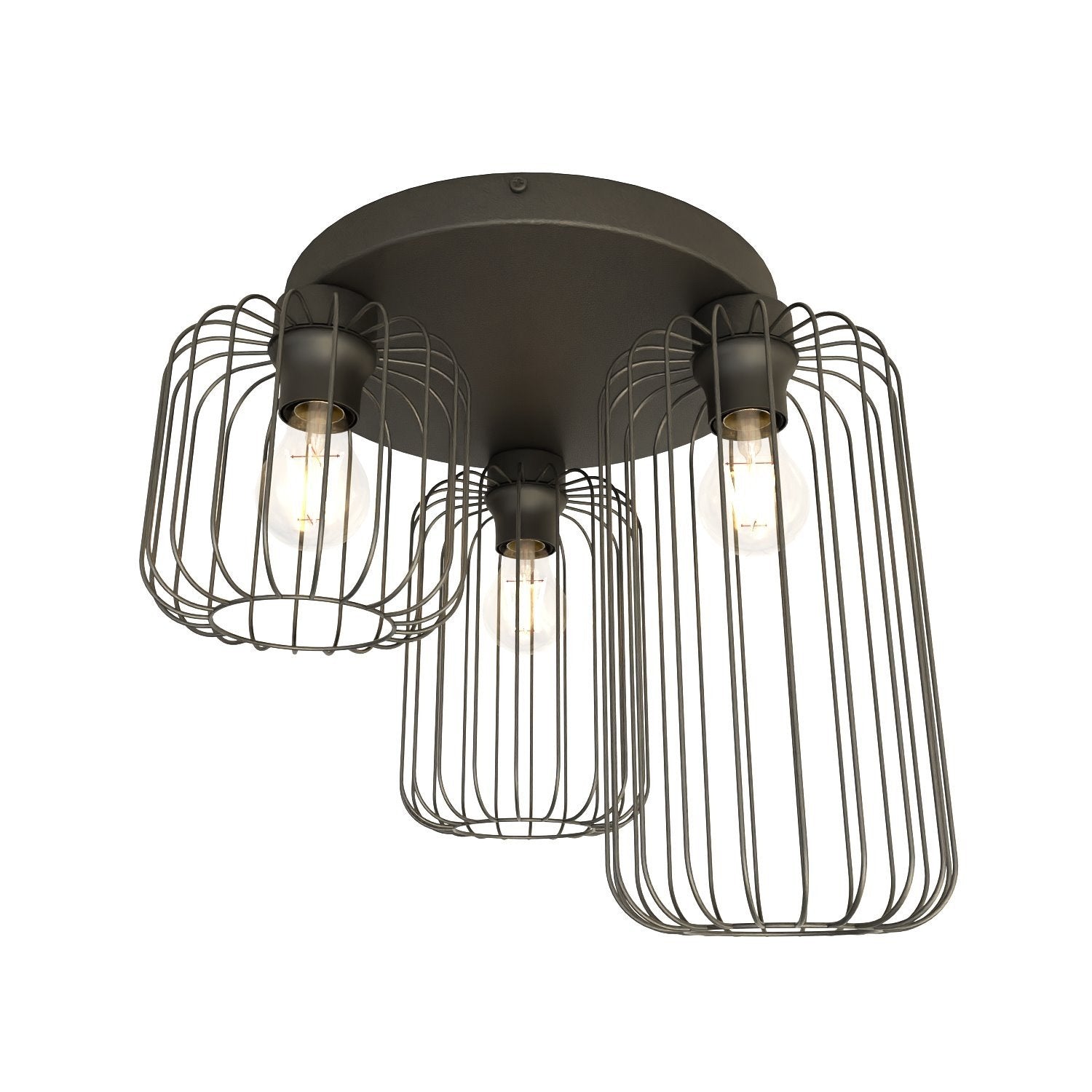 Emibig plafondlamp Barn - 3 lichts - 30 x 35  cm - zwart