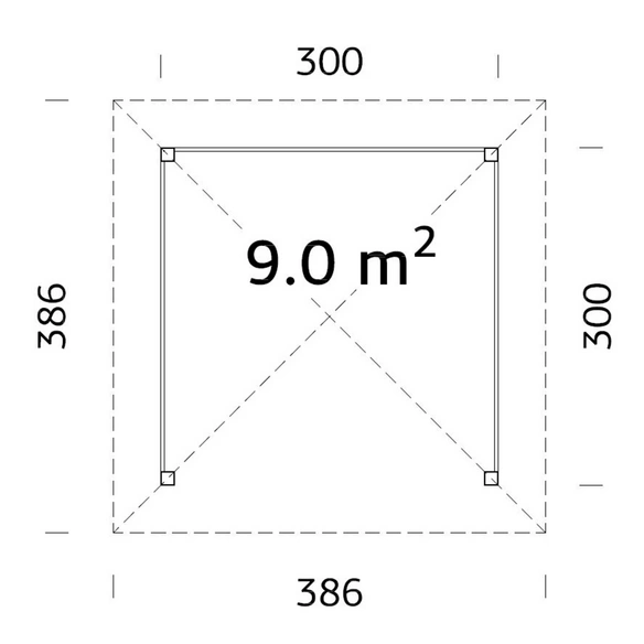Pavillon »Betty«, Aufstellmaße BxTxH: 386 x 386 x 323 cm, lackiert, Holz