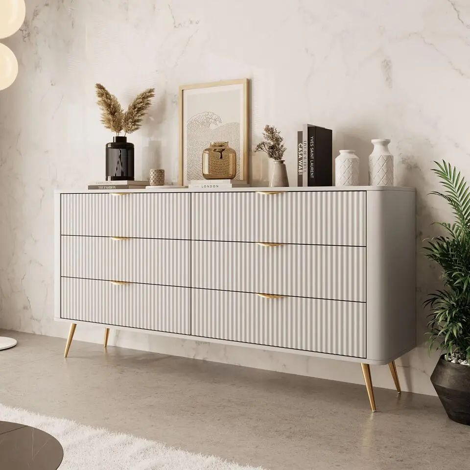 Meubella - Ladekast Lima - Beige - 163 cm