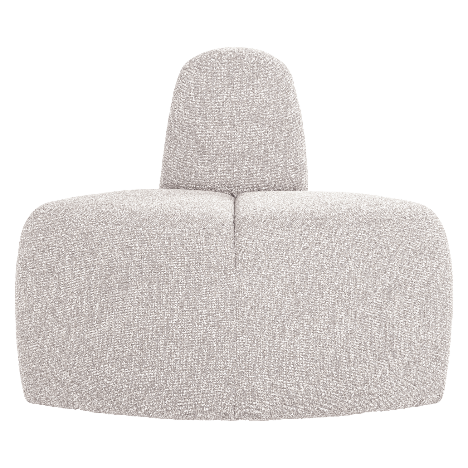 WOOOD eetbank hoek rond rugleuning Mojo - Bouclé - Ecru Melange - 83x100x74