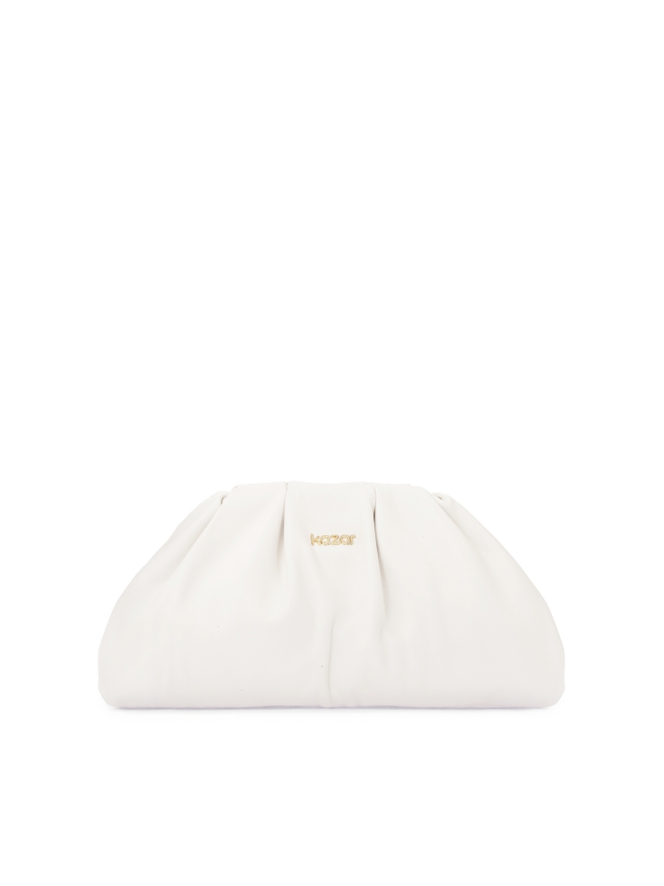 White leather handbag