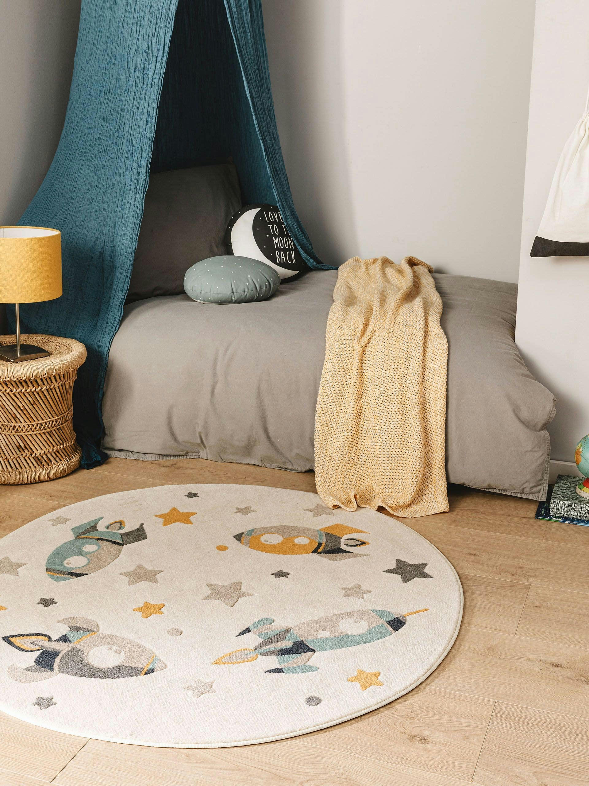 APOLLO - Tapis enfant crème D 120 rond