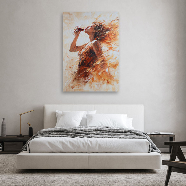 Feeby Obraz na płótnie, Kobieta z winem Glam 40x60