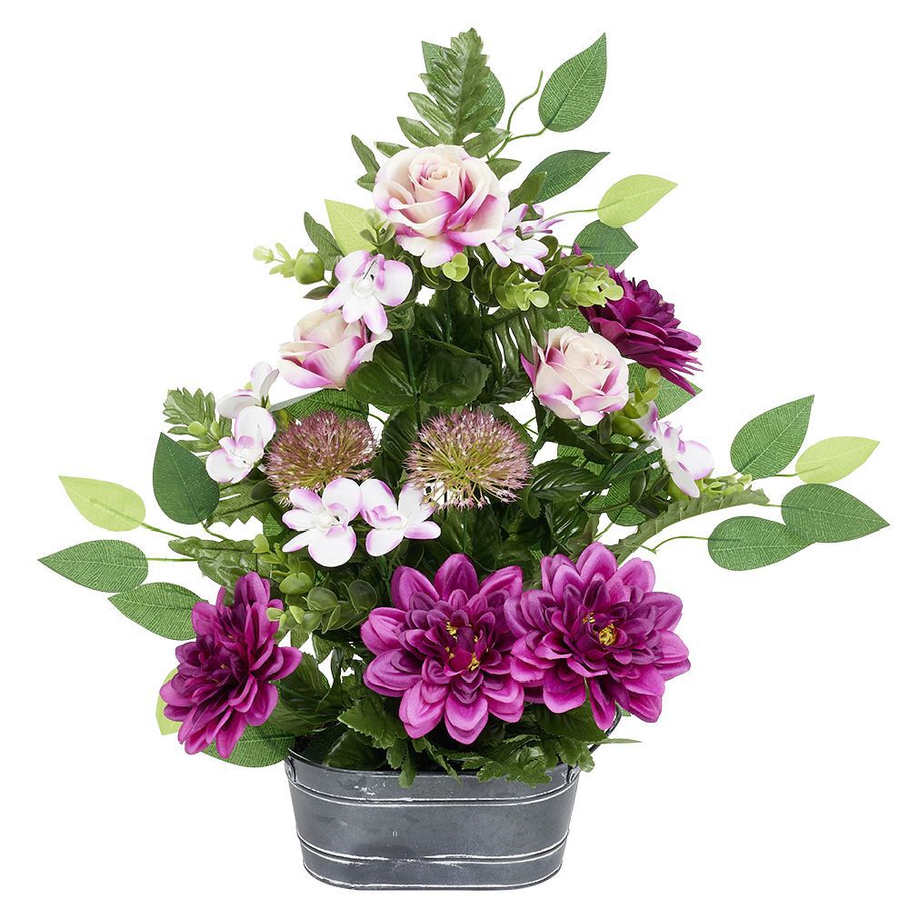 Jardinière orchidée et ficus artificiel