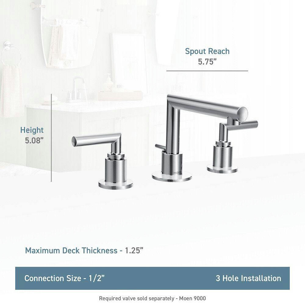 Moen Arris Two-Handle Widespread Bathroom Faucet Trim Kit (Valve Required), Matte Black