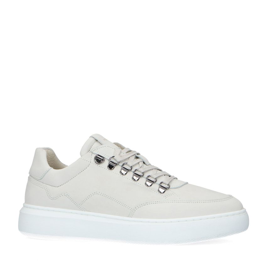 Manfield Off white nubuck sneakers