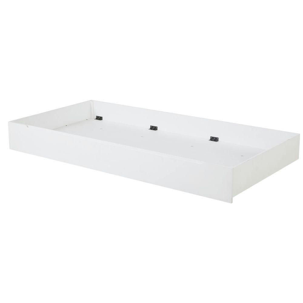 Mika - Tiroir de lit 90x190 surelevé blanc à roulettes