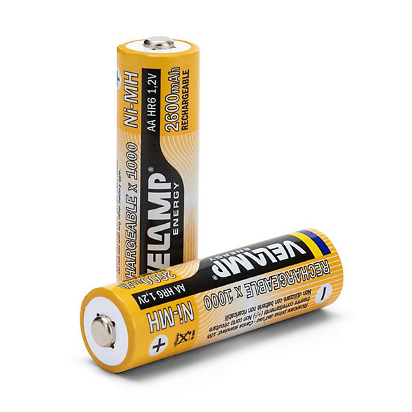 2 piles rechargeables ni-mh stilo AA 2600 mAh