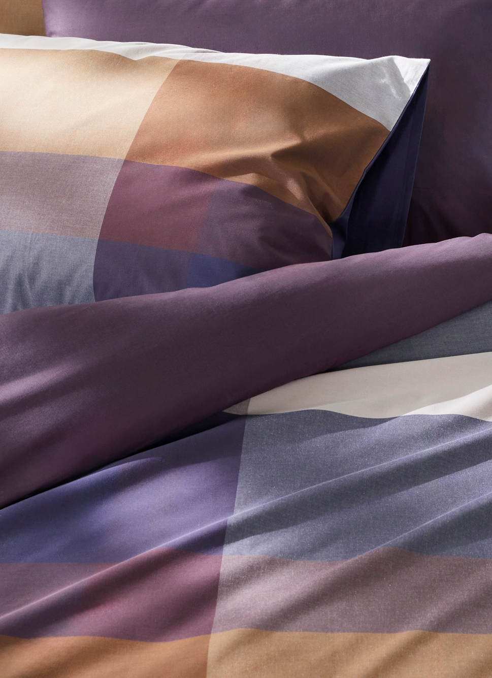 HOUSSE DE COUETTE EN COTON GRANDS CARREAUX MULTICOLORE