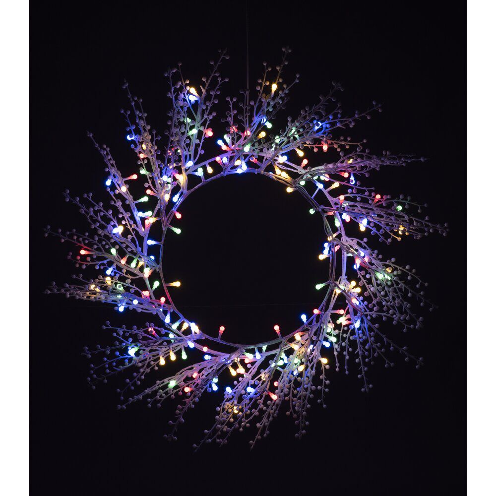 Couronne de No&euml;l lumineuse 200 LED blanche Ø40cm