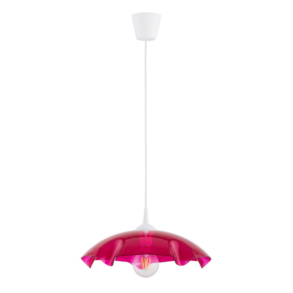 Lampa wisząca czerwono-biała LILIA 1xE27x15W wym: 85x39x39 cm Alfa