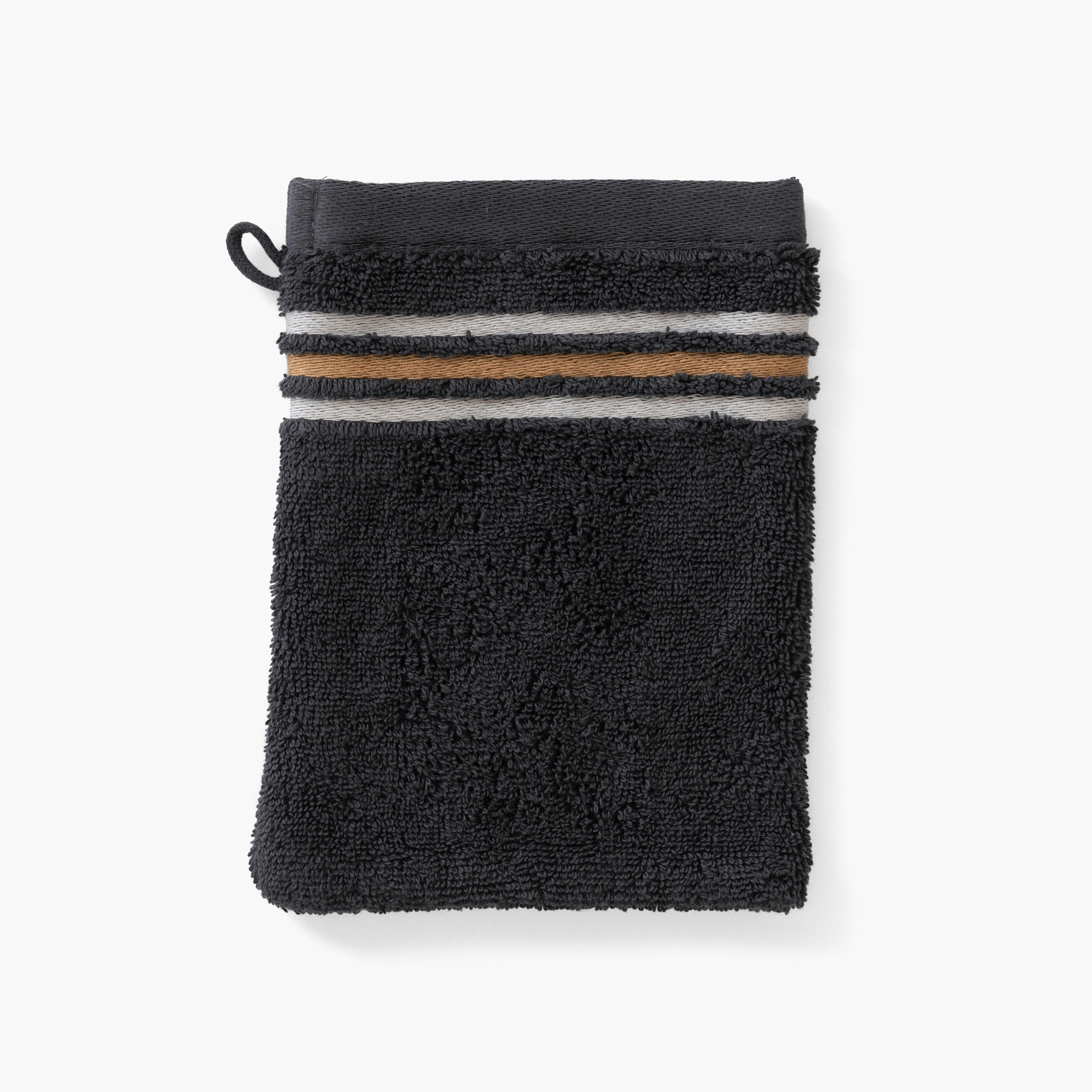 ECLIPSE - Gant de toilette bouclette jacquard gris 15 x 21 cm