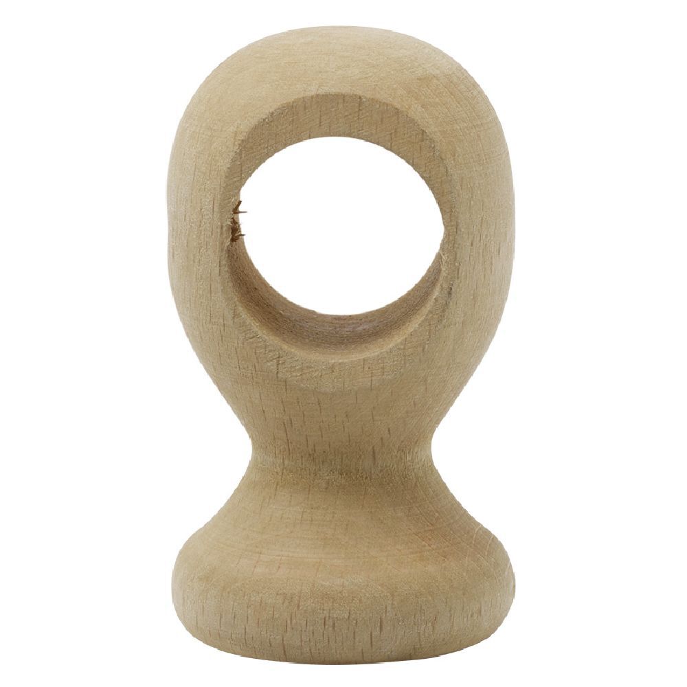 Support de tringle court à oeil en bois naturel Ø20mm