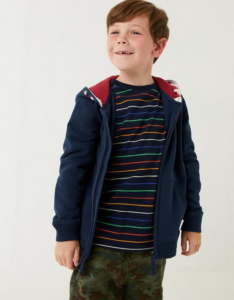 Shark Tooth Zip Through Hoodie