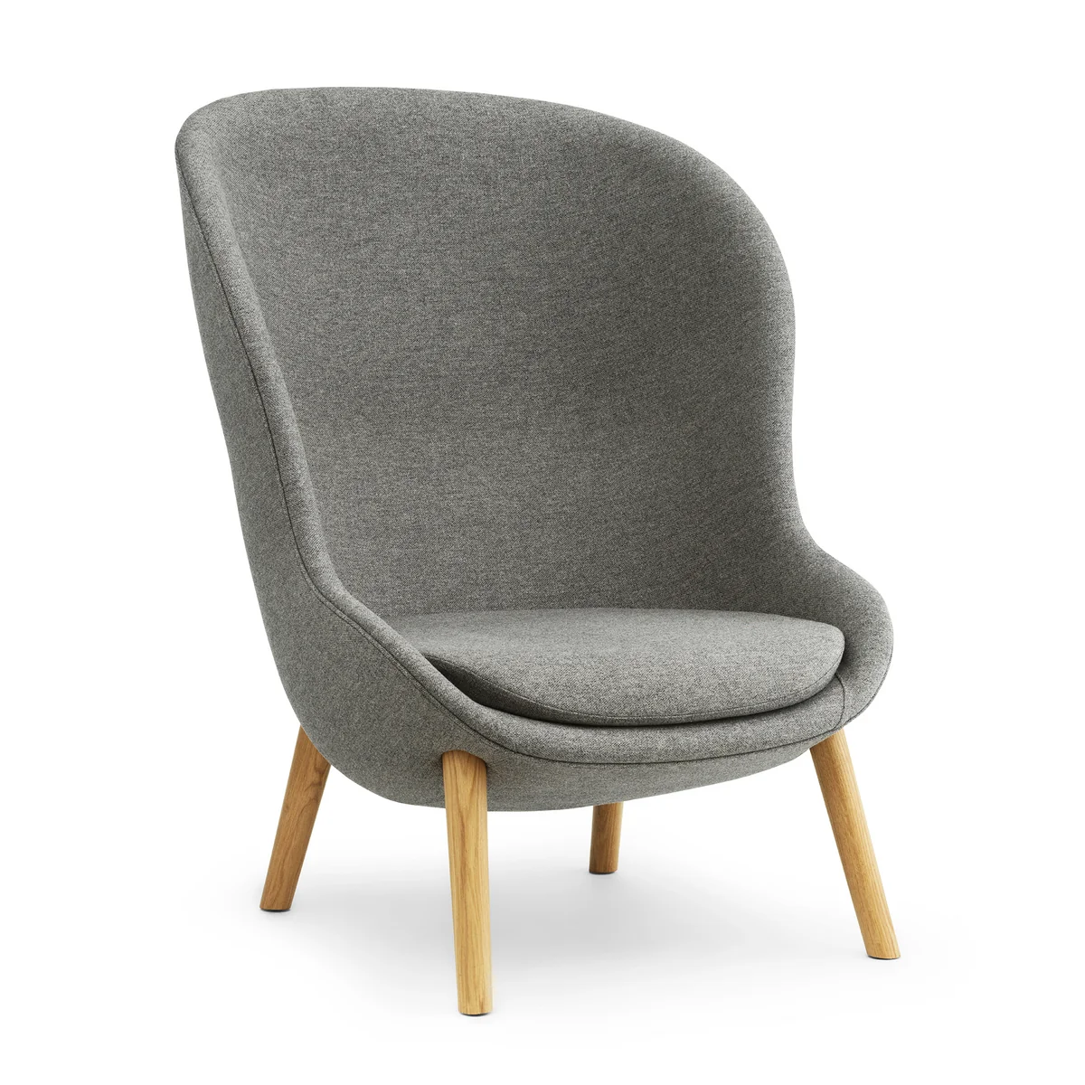 Normann Copenhagen - Hyg Lounge Chair High, Eiche / grau (Flax MLF26)