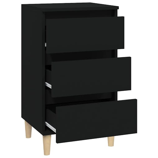 NNEVL Bedside Cabinet Black 40x35x70 cm Engineered Wood