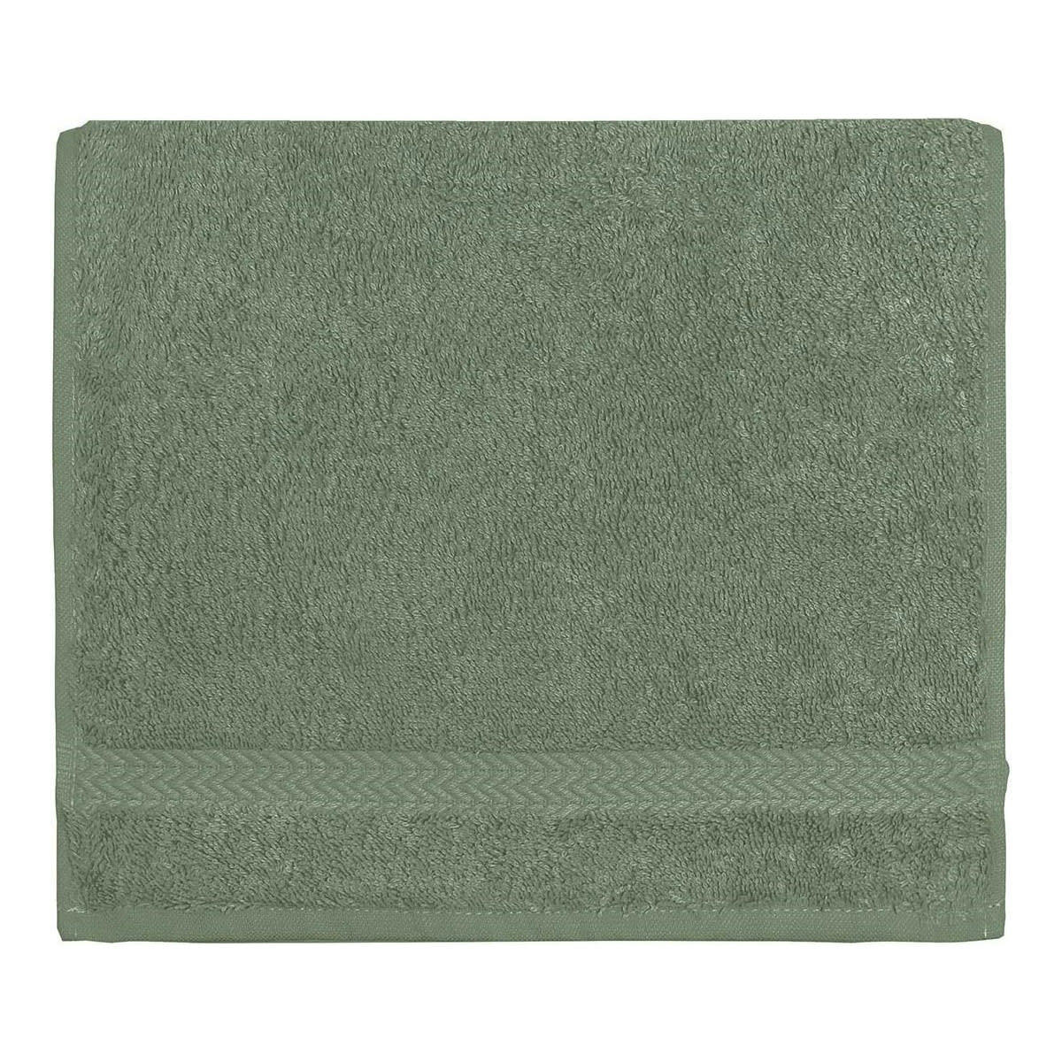 LUXURY - Lot de 3 serviettes invité 550gr/m²  sauge 30x50 cm