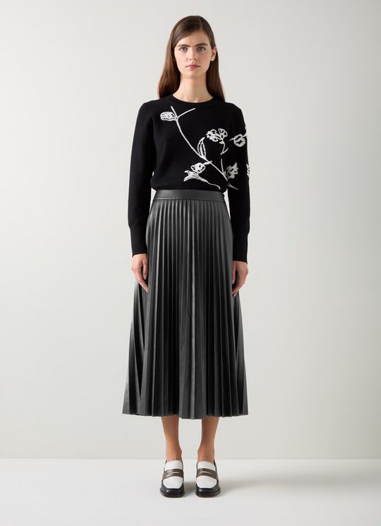 Laurie Black Pleated Skirt