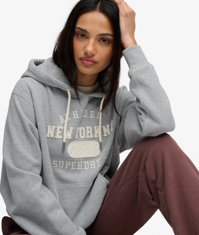 Athletic Essential Applique Cropped Hoodie