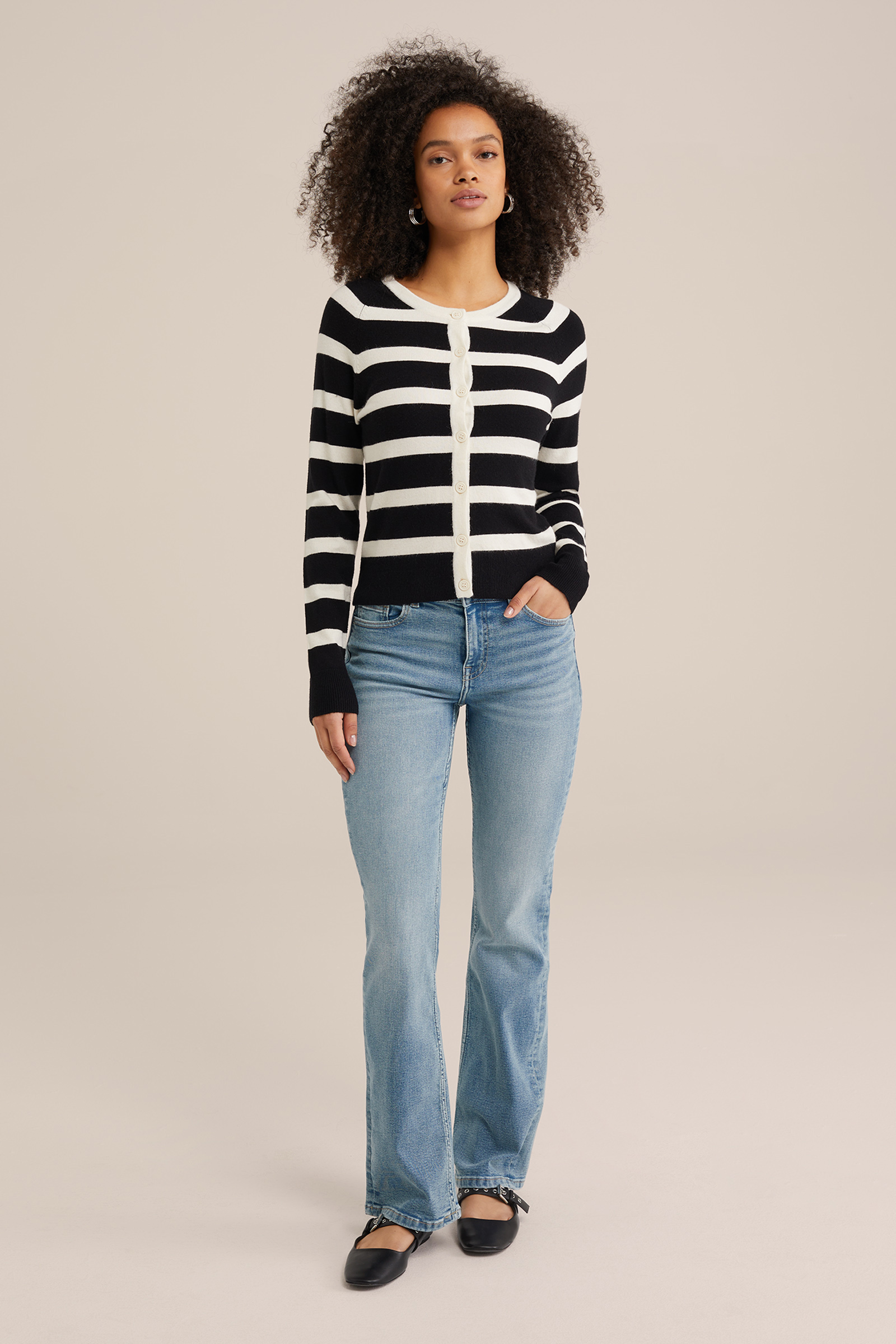 Dames Mid waist bootcut jeans met superstretch