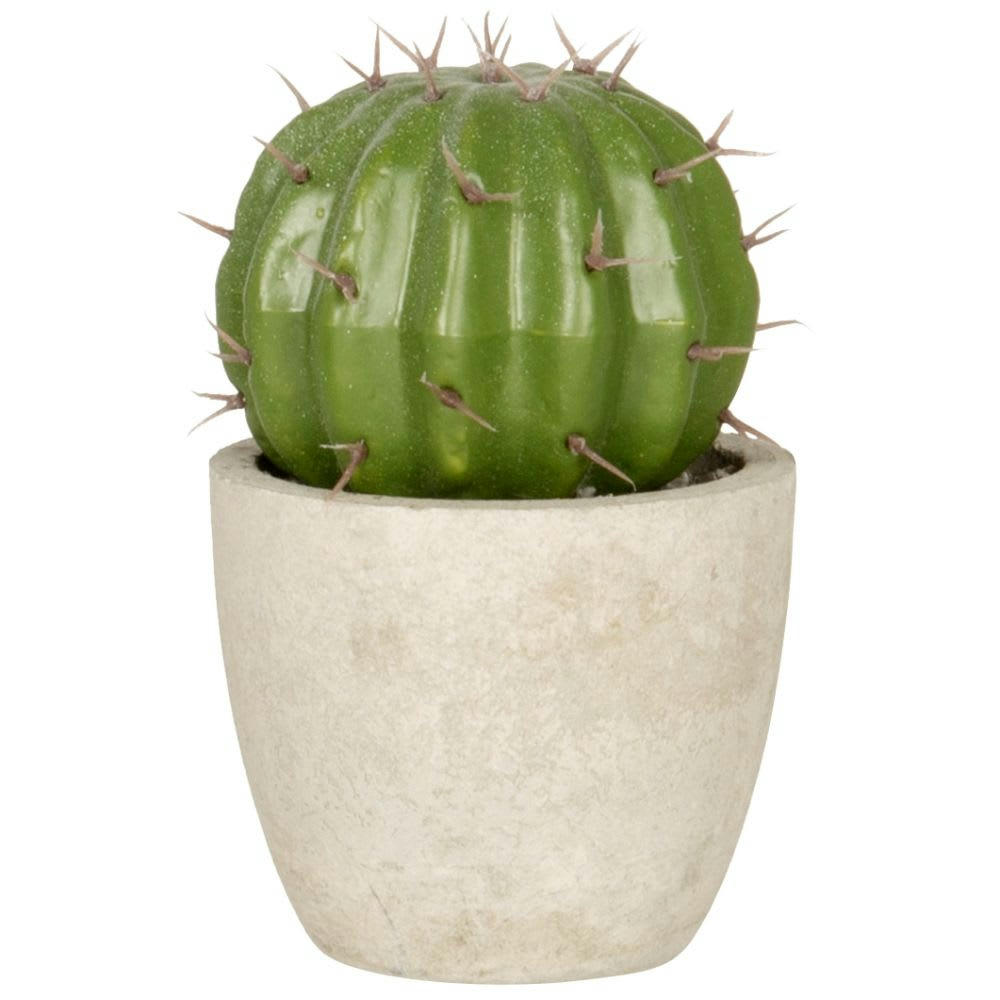 PAOLA - Cactus artificiel avec pot beige H9