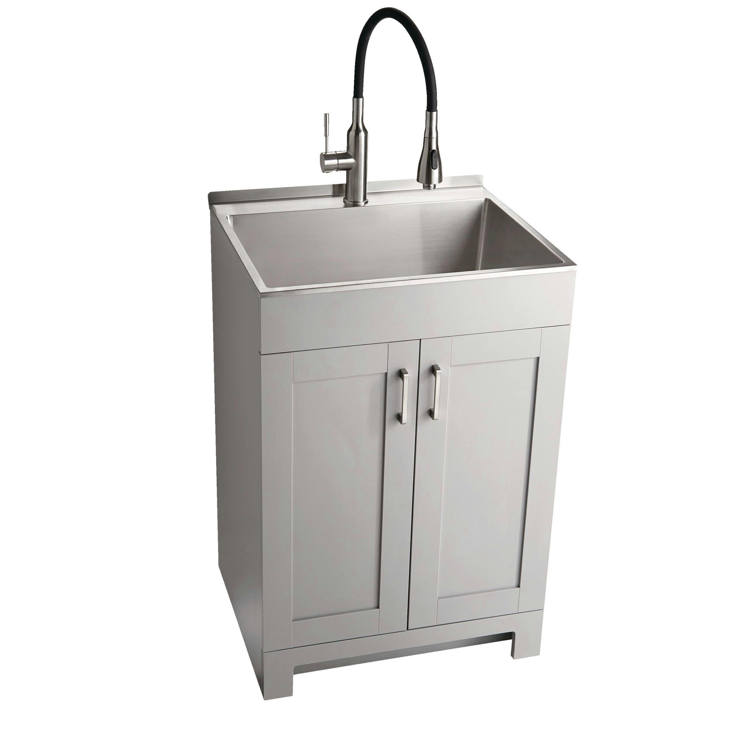 CANVAS Caplin Single Sink Laundry Tub & Cabinet, 24