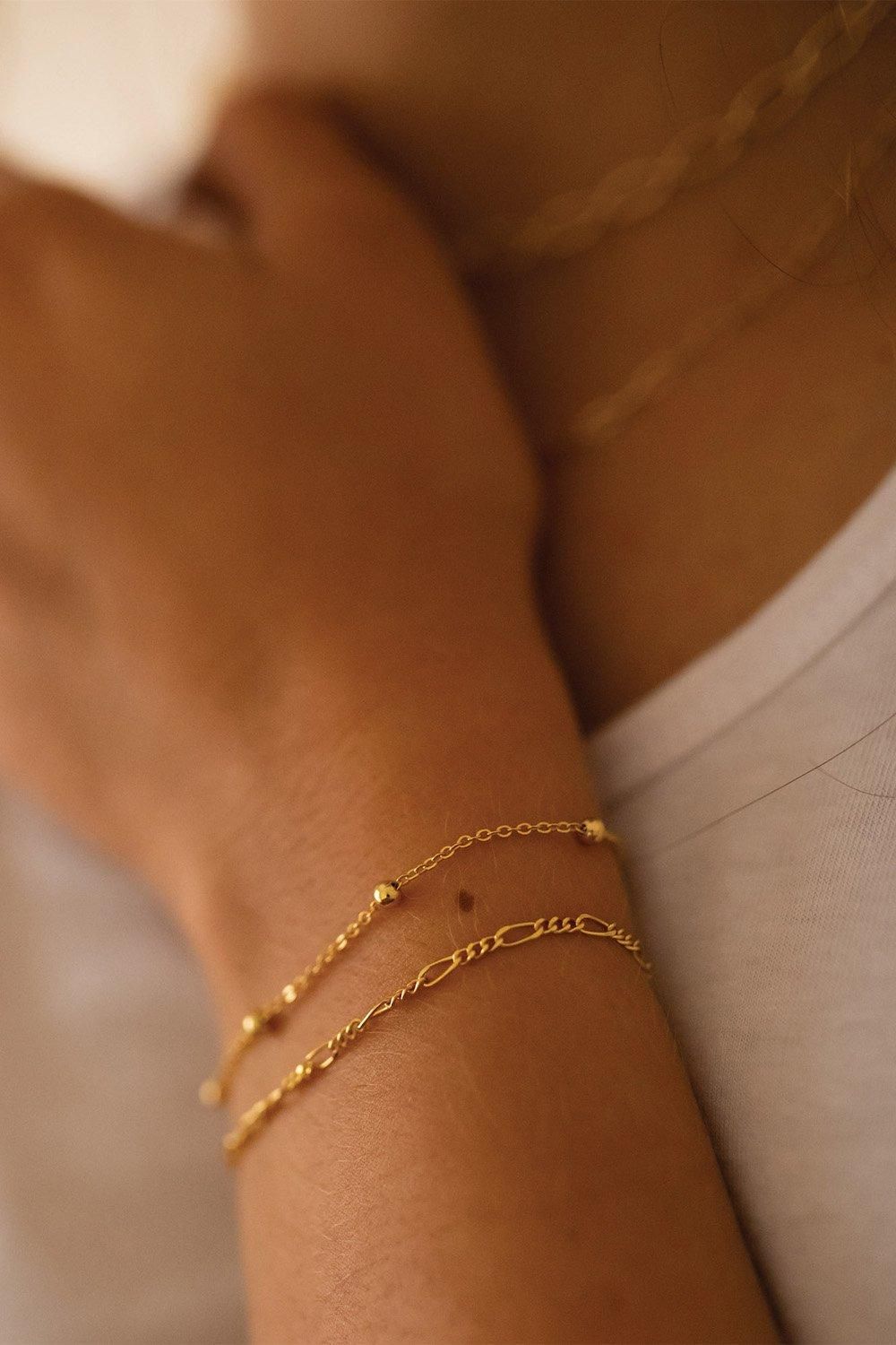 Elk & Bloom Dainty 14K Gold Link Chain Bracelet