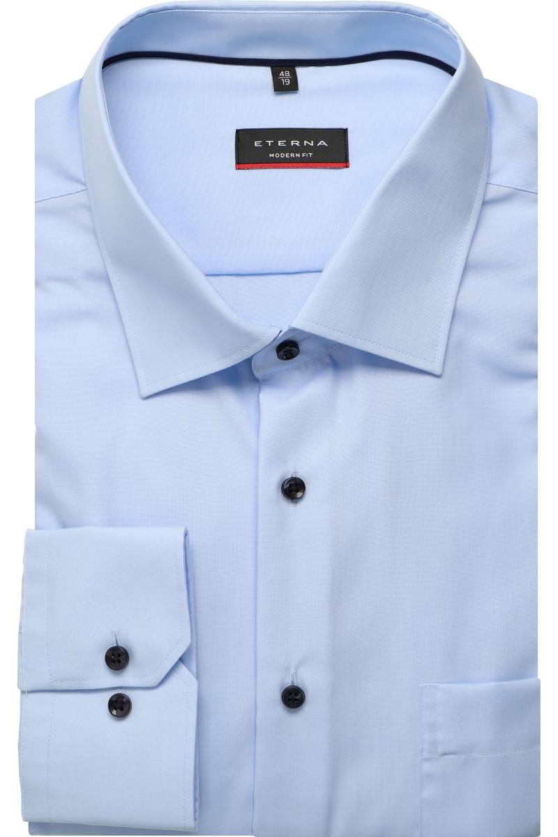 ETERNA Modern Fit Hemd hellblau, Einfarbig (extra langer Arm)