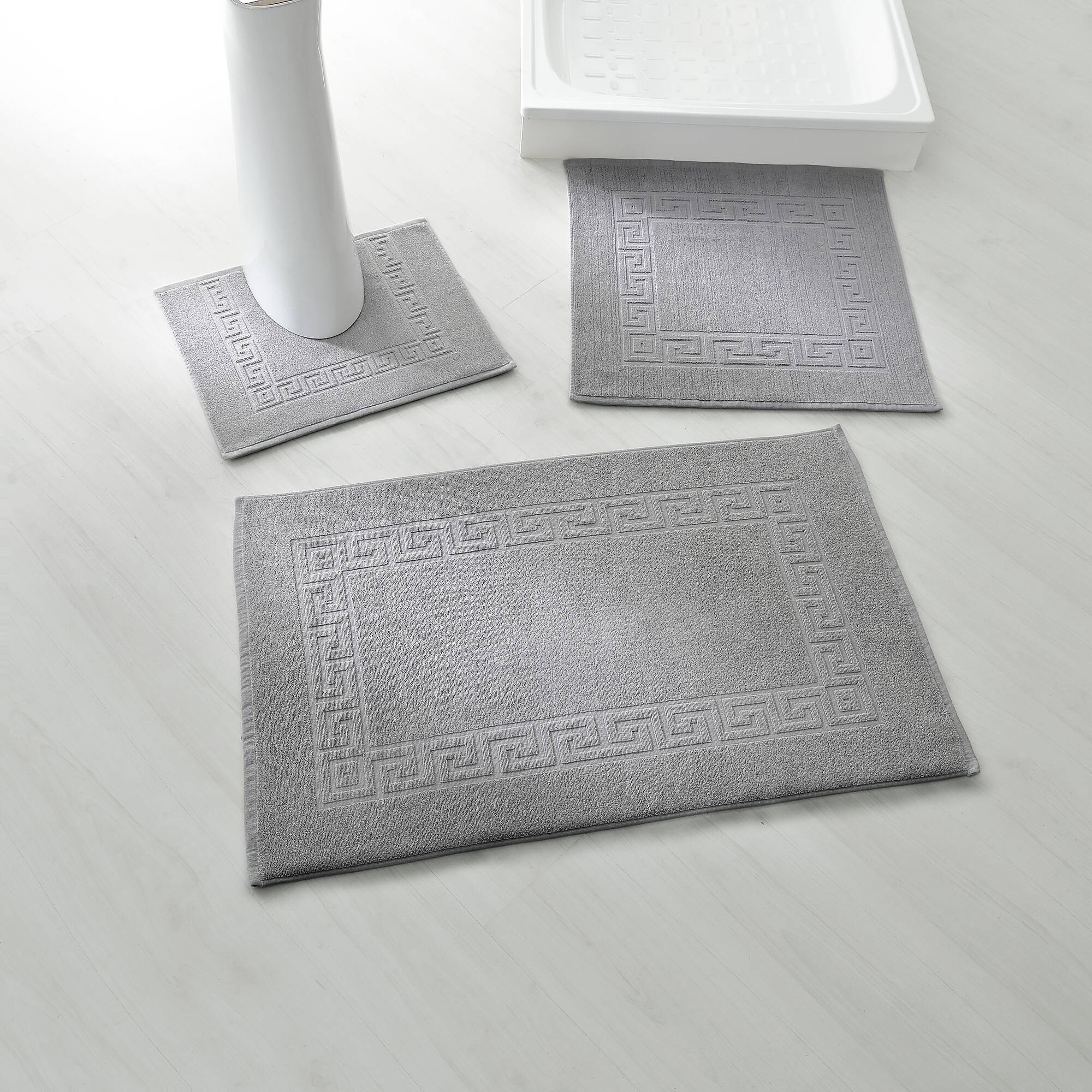 Tapis de bain éponge liteau motif frise grecque