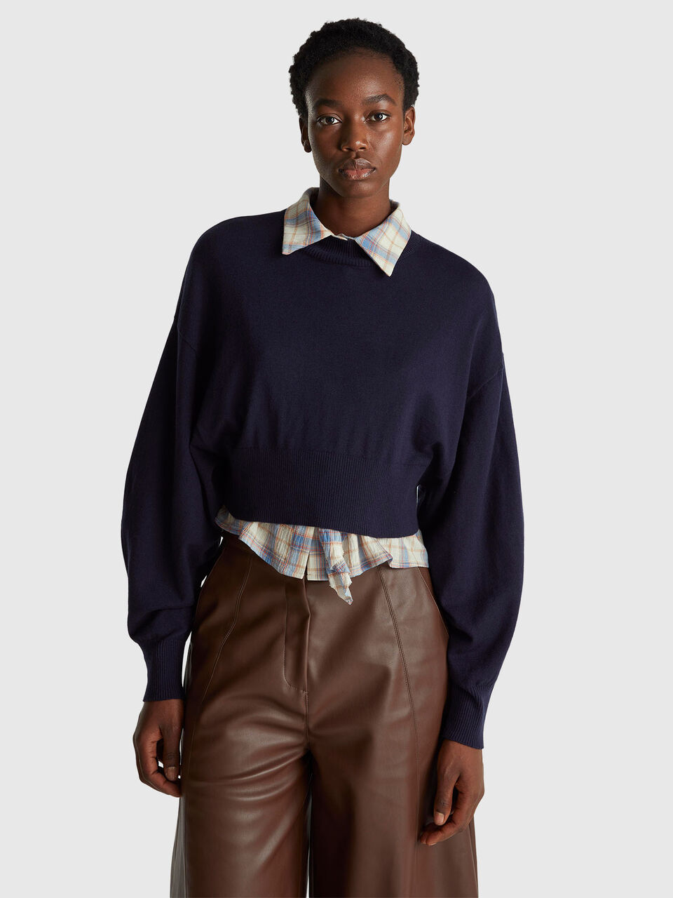 Cropped turtleneck sweater