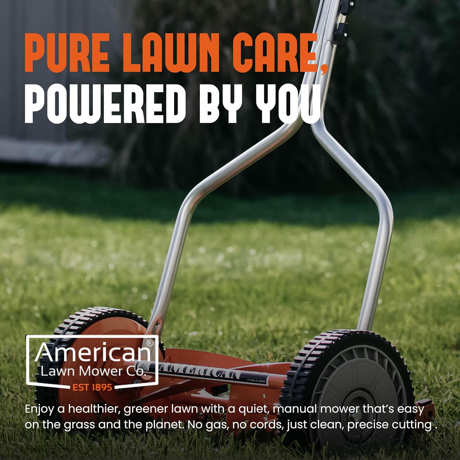 American Lawn Mower Company 1204-14 14-Inch 4-Blade Push Reel Lawn Mower, Red