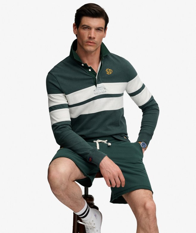 Vintage Athletic Stripe Rugby Top