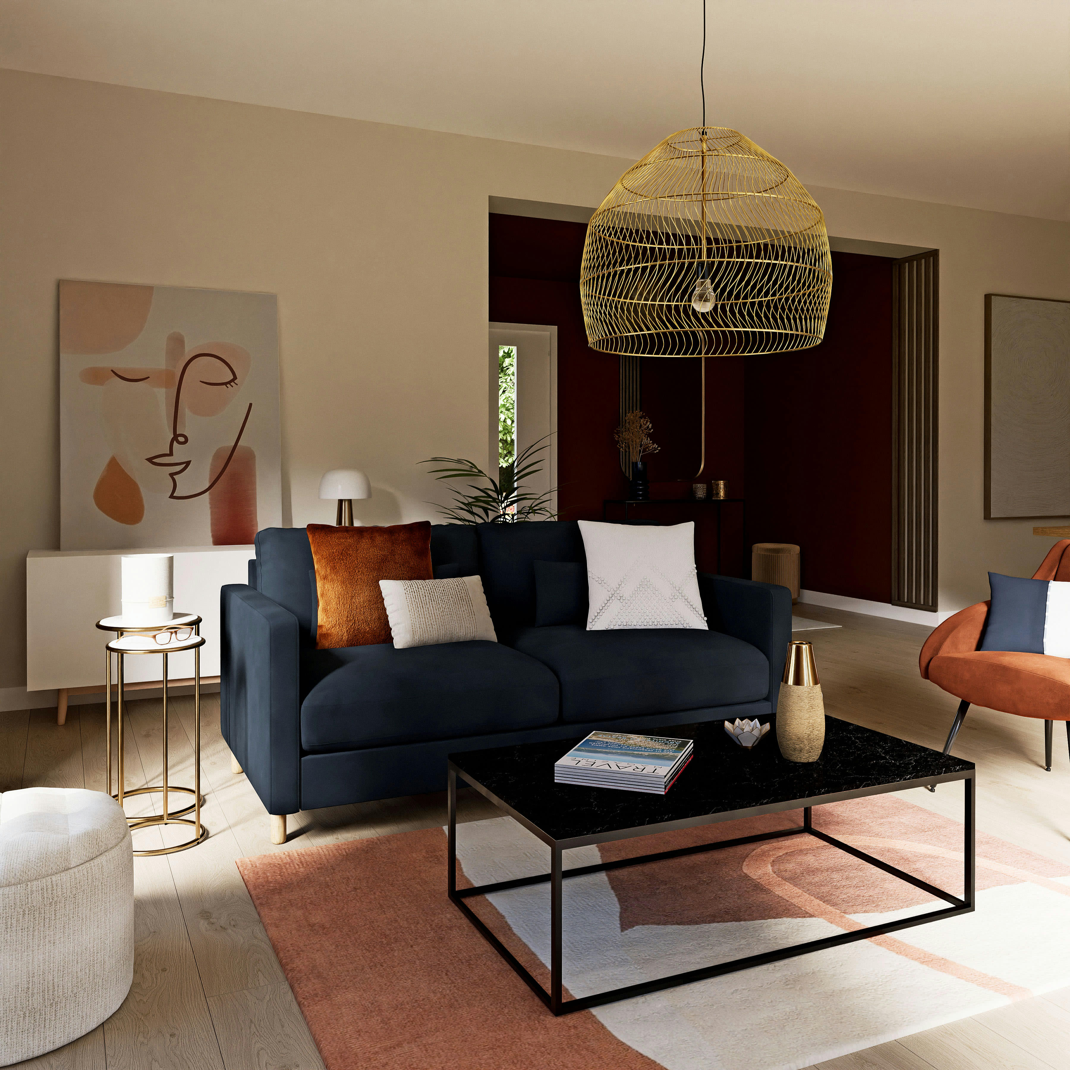 - Vase en céramique dorée H28