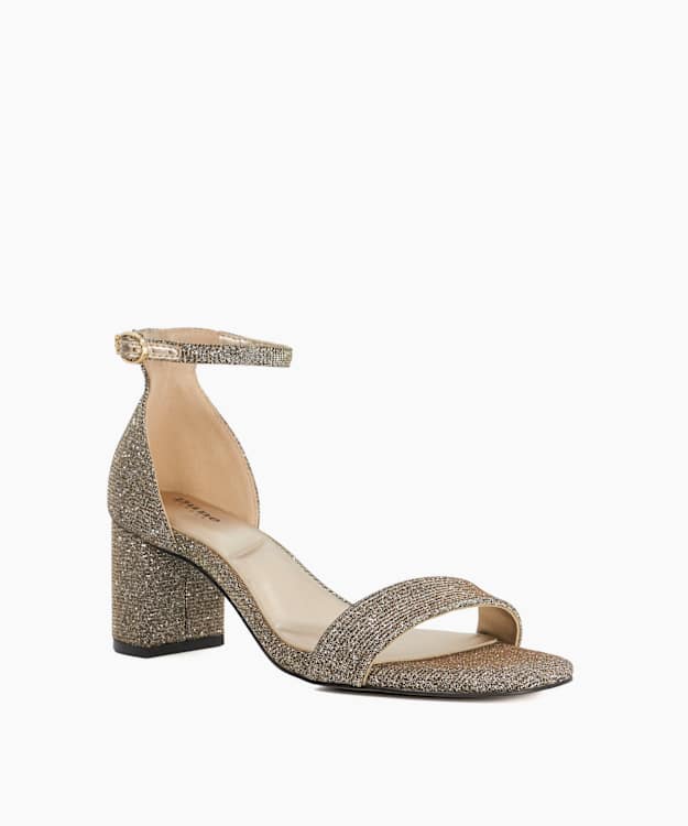 Melins Bronze - Block Heel Ankle Strap Sandals