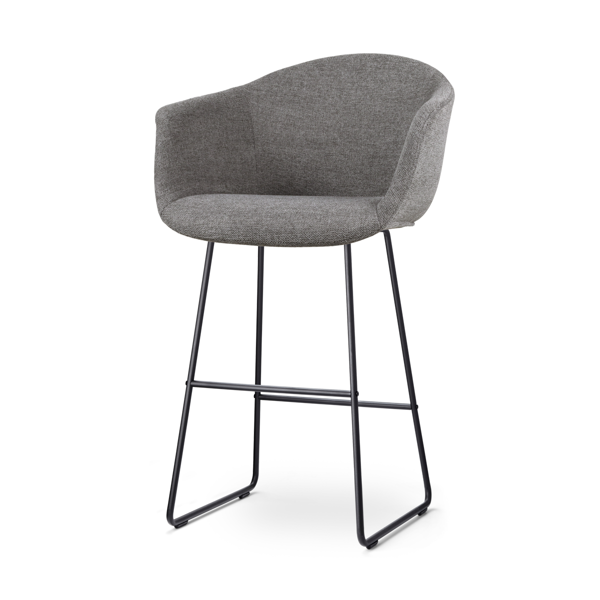 Nolon Nino-Otis Barkruk Donkergrijs - met Armleuning - Zwart - 75 cm