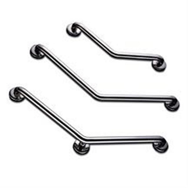 Barre d'appui coudée 135 degrés verticale ou horizontale en inox poli - 2 points de fixation