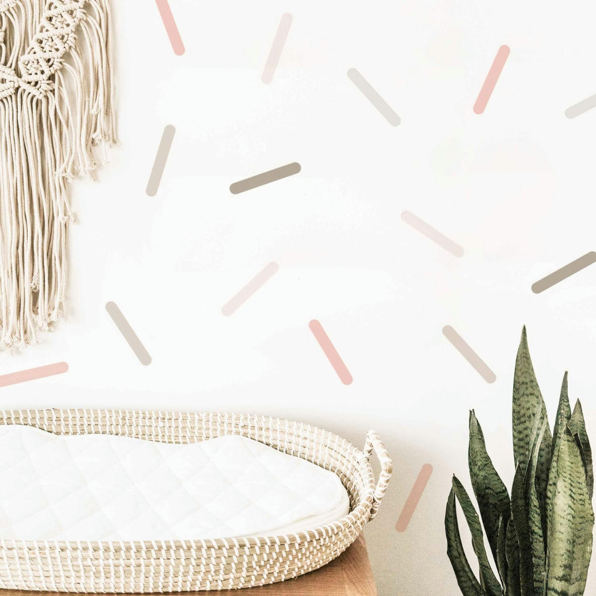 CONFETTI - Stickers muraux en vinyle confettis rose et gris tourterelle