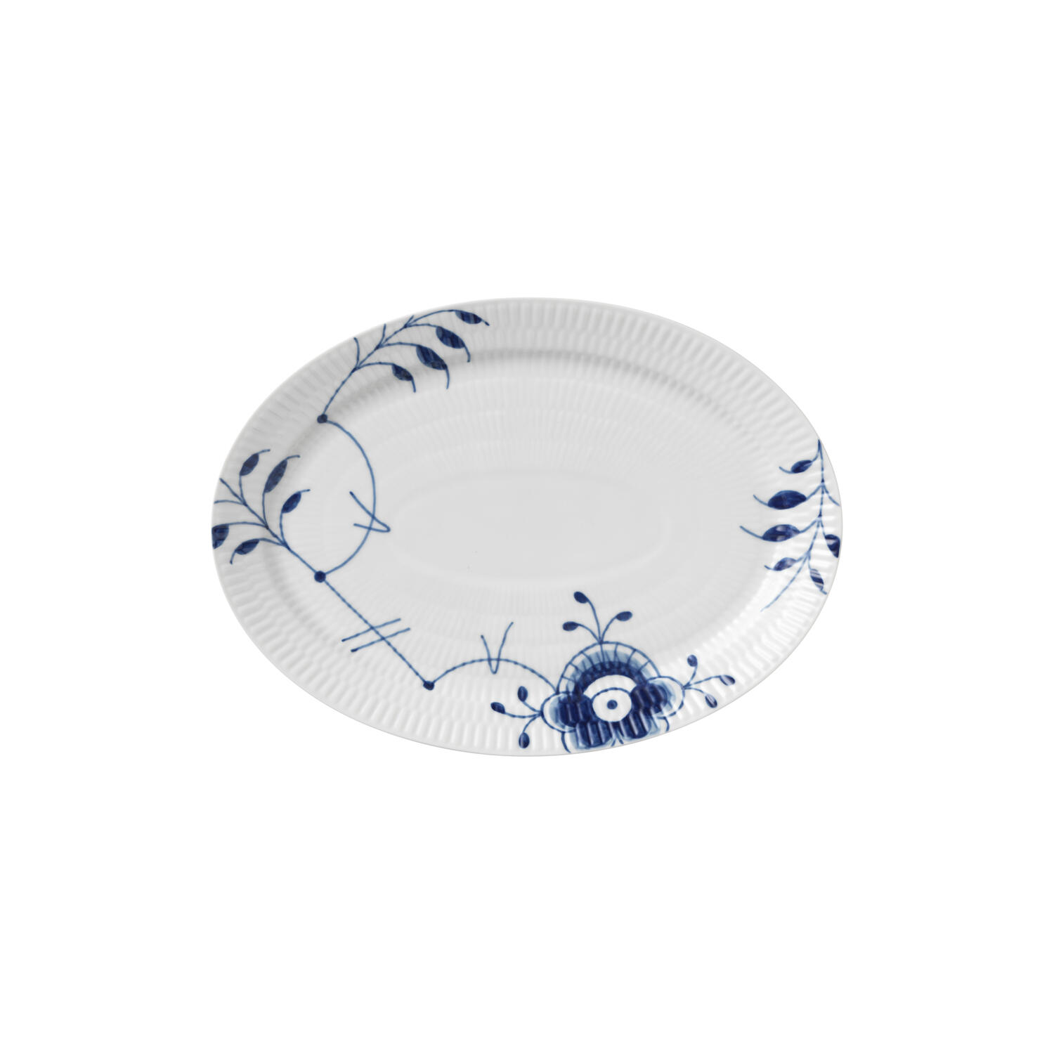 Bl&aring; Mega Riflet oval tallerken 28 cm