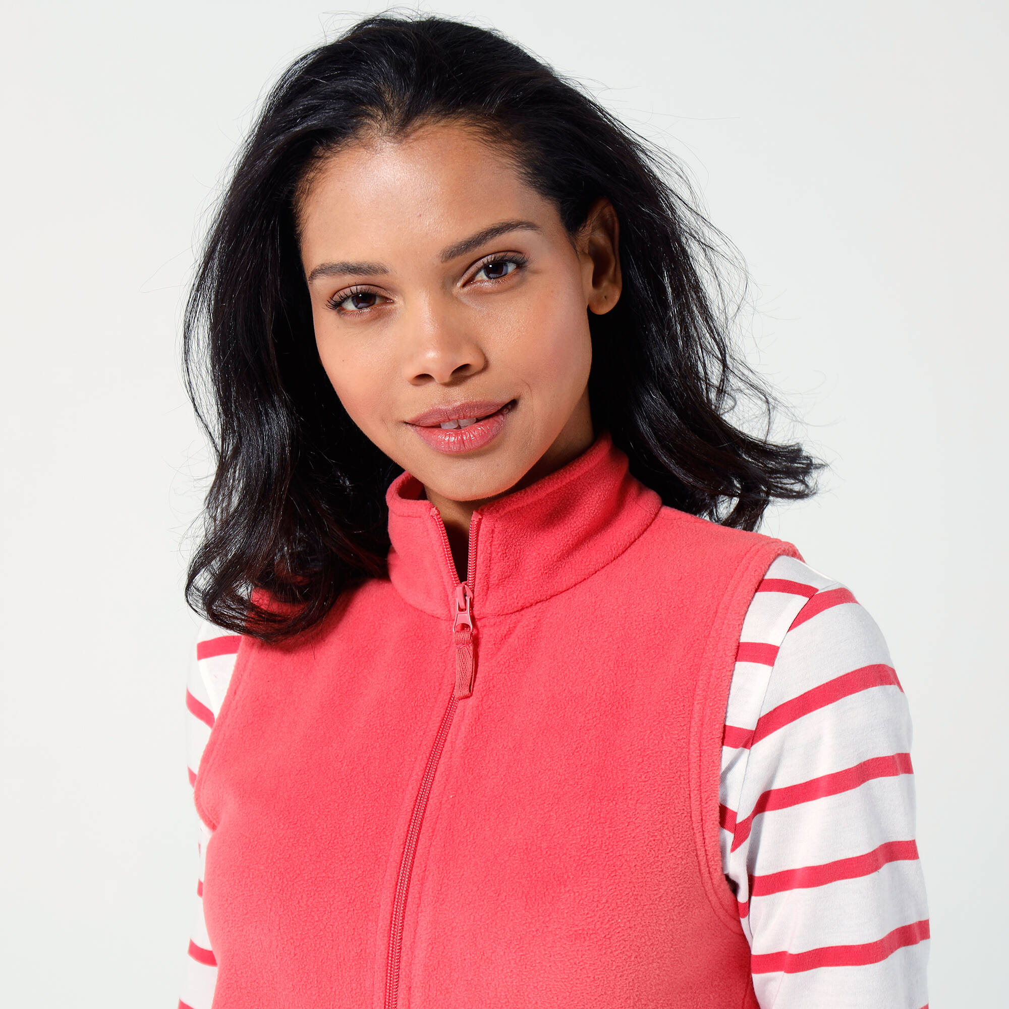 Veste zippée maille polaire, sans manches
