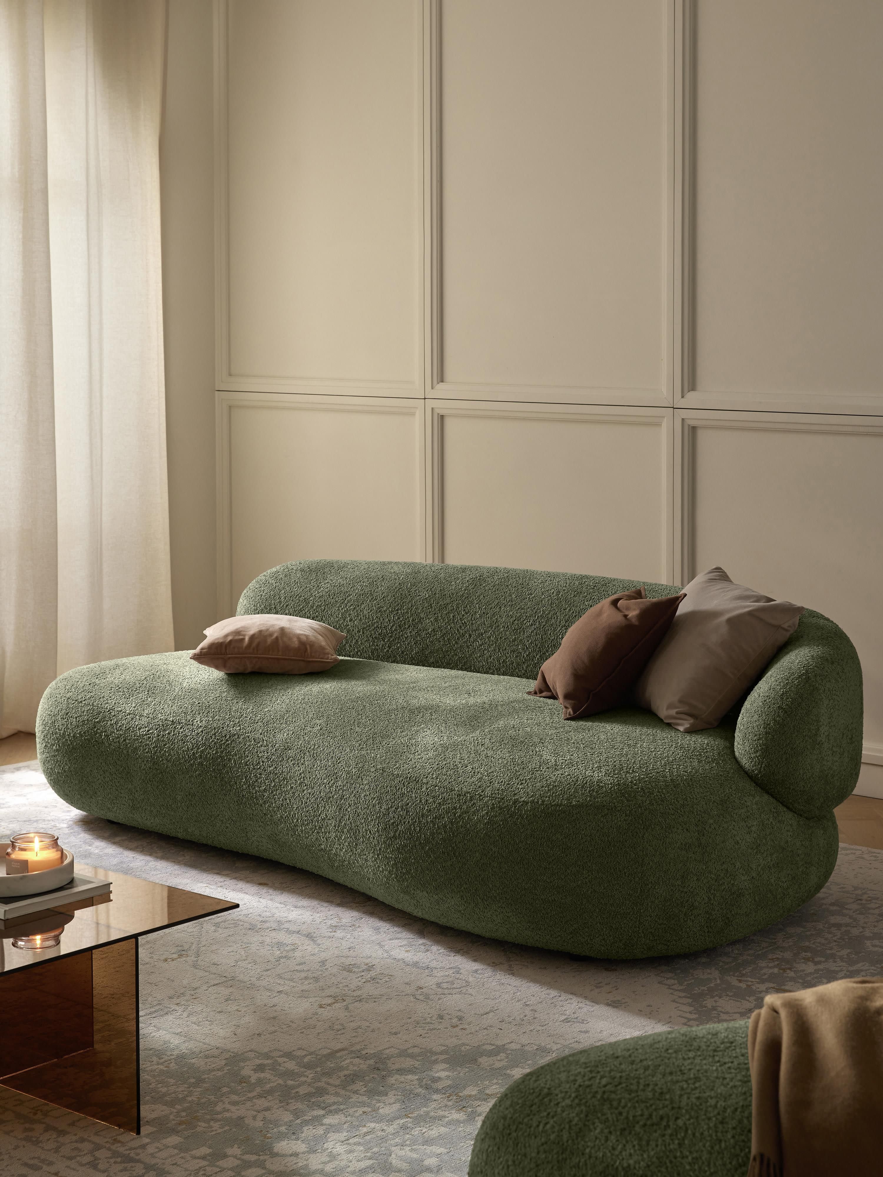 Sofa Alba (3-Sitzer) aus Teddy-Bouclé