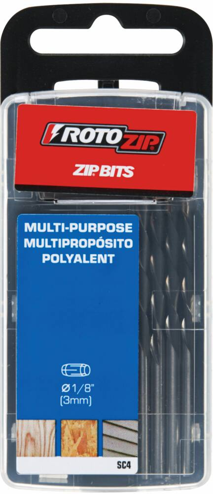 Rotozip SC4 ZipBits Multi-Purpose Sabrecut Cutting Bits For Rotary Tool, 1/8-in, 4-pk