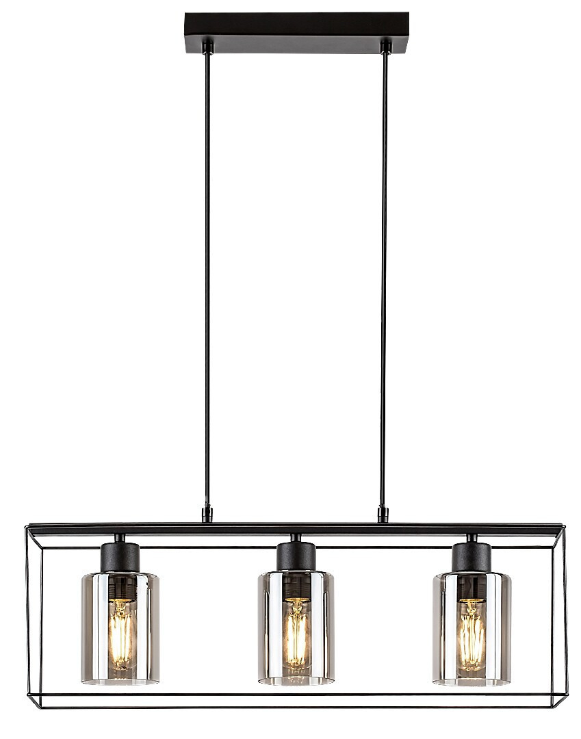Lampa wisząca czarna-kolor dymny Chadwick 3xE27x40W Rabalux