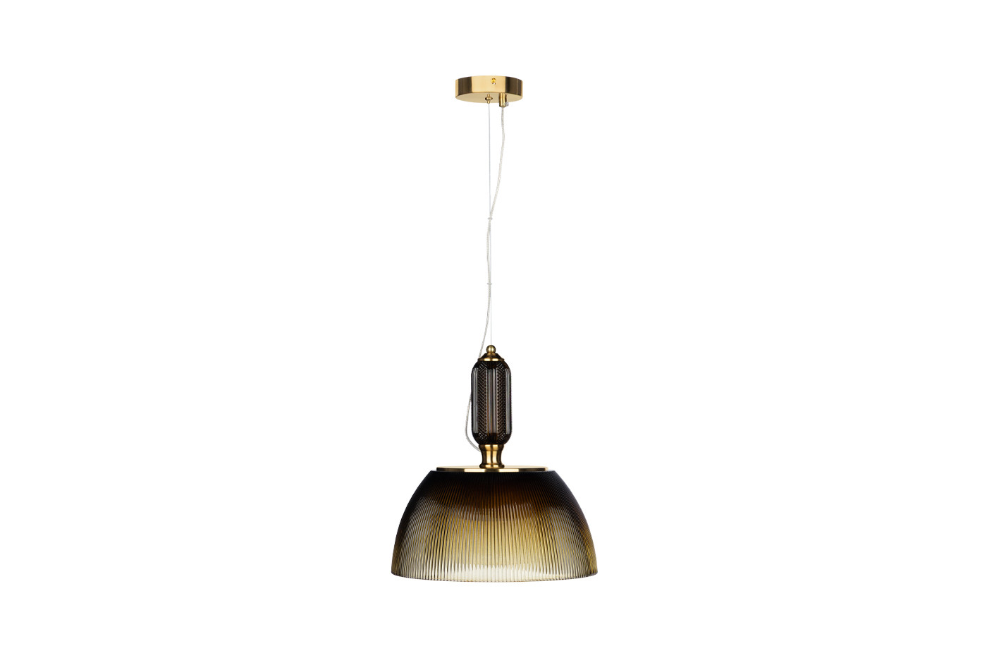 Lampa wisząca ONEKO ze szklanym kloszem butelkowa zieleń żłobiony klosz