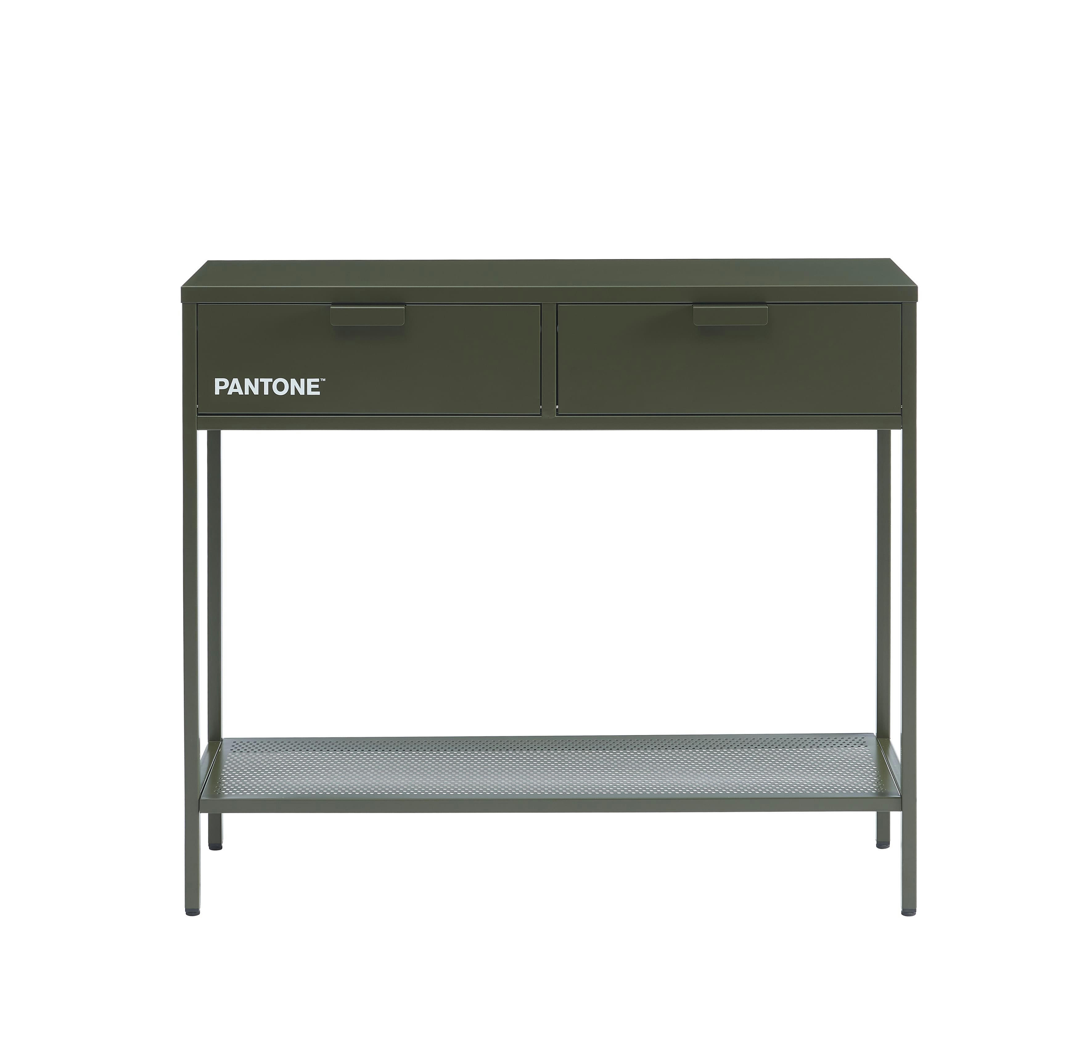 PANTONE - Console  métal vert olive foncé 100cm