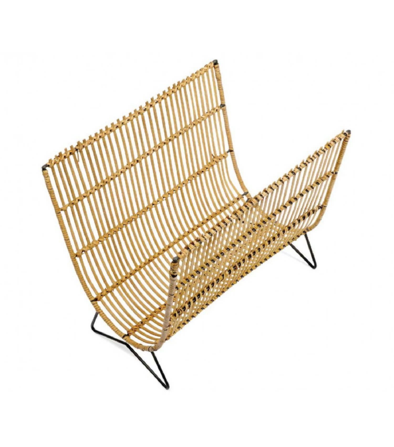 BAMBOU - Porte revues en bambou et rotin